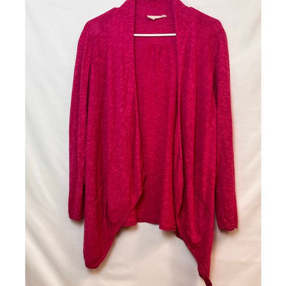 Eileen Fisher Womens Size Large Pink Linen Blend Long Sleeve Open Front Cardigan - Picture 1 of 6